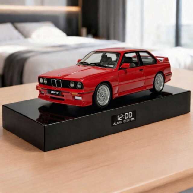 Bmw E30 M3 Alarm Clock - Realistic Engine Sound, Working Headlights, Handmade, Car Enthusiast Gift - image 1