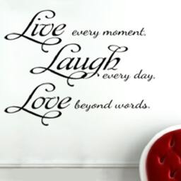 Live Laugh Love Vinyl Wall Decal - Art Quotes Sticker Great Entryway Decor Idea - thumbnail 2