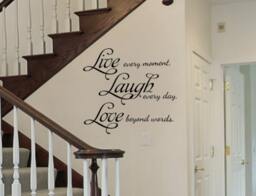 Live Laugh Love Vinyl Wall Decal - Art Quotes Sticker Great Entryway Decor Idea - thumbnail 1