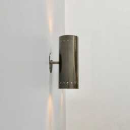 Mid Century Modern Brass Wall Sconce Cylinder Lamp - thumbnail 2