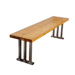 Reclaimed Timber Bench With Steel Pantheon Legs - Industrial Style