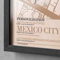 Mexico City Circuit Wooden Track Map - Custom Racing Wall Art Motorsport Fan Gift Collectible Wall Art - thumbnail 2