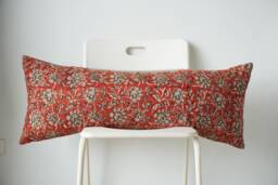 Floral Lumbar Pillow Cover Indian Block Print, Boho Farmhouse Decor - thumbnail 1