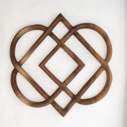Celtic Knot Of Four Hearts-Family Love Wood Carving - Wall Hanging Wedding Anniversary Gift - thumbnail 4