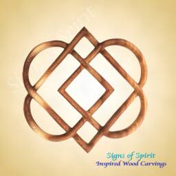 Celtic Knot Of Four Hearts-Family Love Wood Carving - Wall Hanging Wedding Anniversary Gift - thumbnail 1
