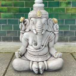 Concrete Ganesha Statue Hindu Elephant God Figurine Stone Idol Sculpture Outdoor Spiritual Decoration Handmade Cement Gift - thumbnail 3