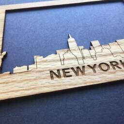 City Skyline Picture Frame - 5x7 Holds 4x6 Photo Vacation Frame, Memories, Travel Gift, Going Away Gift - thumbnail 3