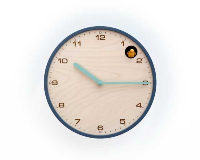 Modern Cuckoo Clock - Wind With Amber Bird & Mold Green Hands - image 1