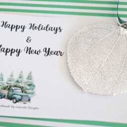 Leaf Ornament Silver, Aspen Leaf, Extra Large, Gift, Christmas Card, Holiday - thumbnail 2