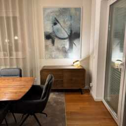 Solid Oak Vinyl Record Storage Cabinet, Mid-Century Modern Sideboard - thumbnail 3