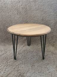 Reclaimed Oak Bourbon Whisky Barrel Lid Coffee Side Table Industrial Rustic Upcycle Stylish - thumbnail 1