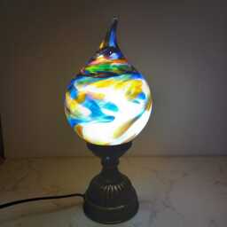 Mystique Flame Glass Lamp - Handcrafted Artisanal Teardrop Light For Elegant Home Decor - thumbnail 2