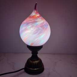Mystique Flame Glass Lamp - Handcrafted Artisanal Teardrop Light For Elegant Home Decor - thumbnail 1