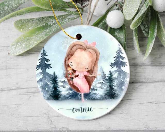 Personalised Nutcracker Ballerina Ceramic Christmas Bauble - image 1