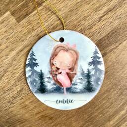Personalised Nutcracker Ballerina Ceramic Christmas Bauble - thumbnail 2