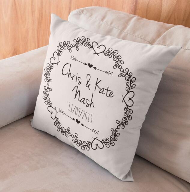 Vintage Personalised Wedding Cushion. Very Romantic Anniversary Or New Home Present - image 1