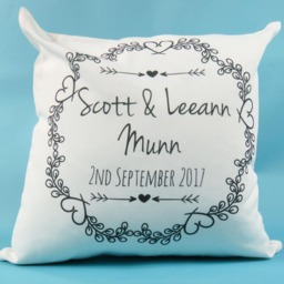 Vintage Personalised Wedding Cushion. Very Romantic Anniversary Or New Home Present - thumbnail 2