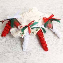Handmade Christmas Decoration Ornaments, Crochet Icicles Tree Decor Set Of 4 - thumbnail 2