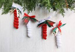 Handmade Christmas Decoration Ornaments, Crochet Icicles Tree Decor Set Of 4 - thumbnail 1