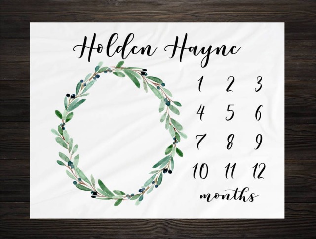 Gender Neutral Milestone Blanket Month Baby Growth Tracker Soft Fleece Shower Newborn Gift Watch Me Grow - image 1