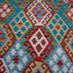 3x9 Ft Maimana Chubi Stunning Runner Rug, Flatweave Oriental Afghan Handmade Kilim Turkmen Hallway - thumbnail 3