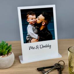 Personalised Photo Print Plaque With Stand - Custom Frame First Fathers Day Gift For Him Best Dad Grandad Present Birthday Christmas - thumbnail 2