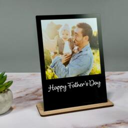 Personalised Photo Print Plaque With Stand - Custom Frame First Fathers Day Gift For Him Best Dad Grandad Present Birthday Christmas - thumbnail 3