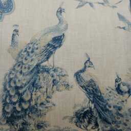 Camel Cushion Gp & J Baker Fabric Navy Grey Pillow Cover 12x20 - thumbnail 3