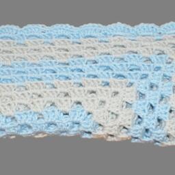 Baby Blue Blanket, Afghan, Blanket Boy, Crochet Crib Afghan - thumbnail 3