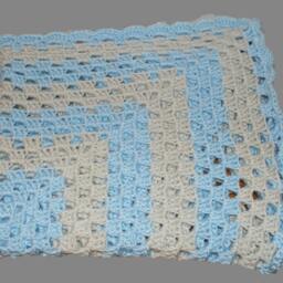 Baby Blue Blanket, Afghan, Blanket Boy, Crochet Crib Afghan - thumbnail 2