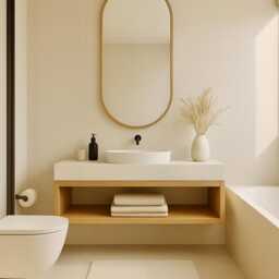 Handmade Floating Oak Bathroom Vanity - Scandinavian Modern - thumbnail 2