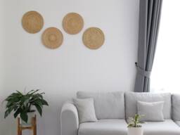 Woven Rattan Wall Decor - Round Plate Design - thumbnail 1