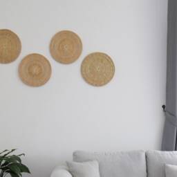 Woven Rattan Wall Decor - Round Plate Design - thumbnail 3