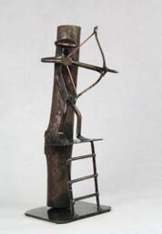 Bow Hunter Metal Art - Metal Art Hunting Figurine Railroad Spike & Arrow Deer - thumbnail 2