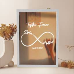Personalized Anniversary Led Light Box, Custom Couple Names & Date - thumbnail 1