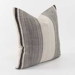 Vintage Hill Tribe Hemp Pillow Cover, Handwoven Striped Cushion - 20x20 - thumbnail 3
