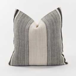 Vintage Hill Tribe Hemp Pillow Cover, Handwoven Striped Cushion - 20x20