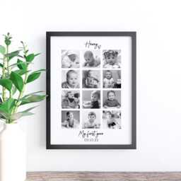 Personalised Baby's First Year Photo Print Frame , Custom Baby Gift Keepsake, Newborn Memories Nursery Decor, Gift For 1st Birthday - thumbnail 3
