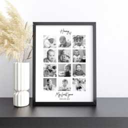 Personalised Baby's First Year Photo Print Frame , Custom Baby Gift Keepsake, Newborn Memories Nursery Decor, Gift For 1st Birthday - thumbnail 2