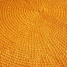 Round Orange Rug - 90 cm - Handmade Cotton Crochet Carpet - thumbnail 4