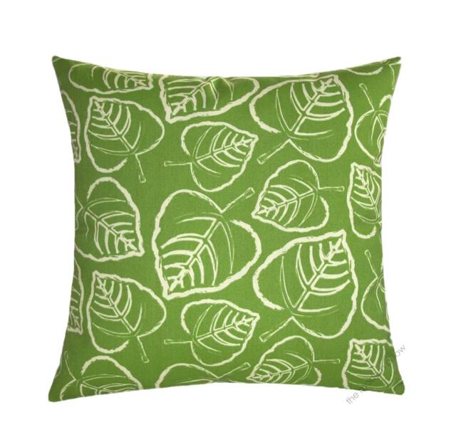 Green & Ivory Leaf Indoor/Outdoor Decorative Throw Pillow Cover Case Cushion 18x18