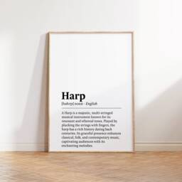Harp Watercolour Art Print - Set Of 3 Music Artwork - Watercolor Poster Wall Musician Instrument Picture Decor Room Gift - thumbnail 3