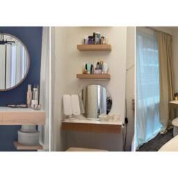 Minimalist White Floating Dressing Table With Oak Drawers - thumbnail 3