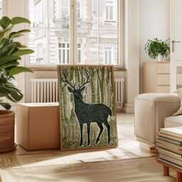 stag in Forest Poster, Japanese Woodblock Art Print - thumbnail 3