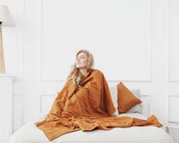 Linen Weighted Blanket, Sensory A Heavy Comforter With Glass Bead Filling, Adult Blanket Sleep Aid Anxiety Better