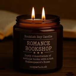 Romance Bookshop Scented Soy Candle Rose, Amber, Sandalwood - 180Ml - thumbnail 2