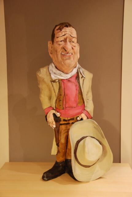 John Wayne Sculpture, Gifts, Handmade Paper Mache Figure - image 1