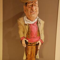 John Wayne Sculpture, Gifts, Handmade Paper Mache Figure - thumbnail 2