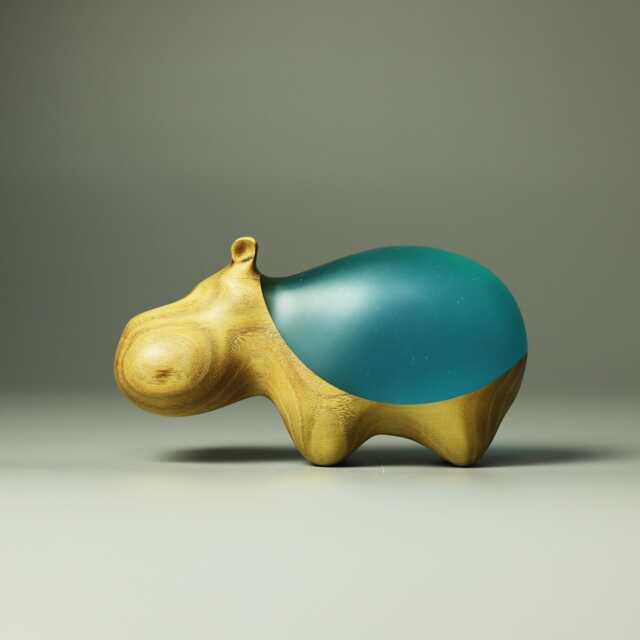 Duo Hippopotamus Sculpture - 16 - image 1