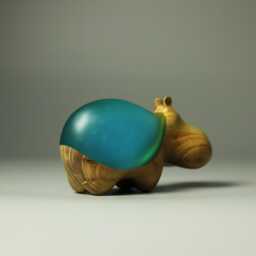 Duo Hippopotamus Sculpture - 16 - thumbnail 4